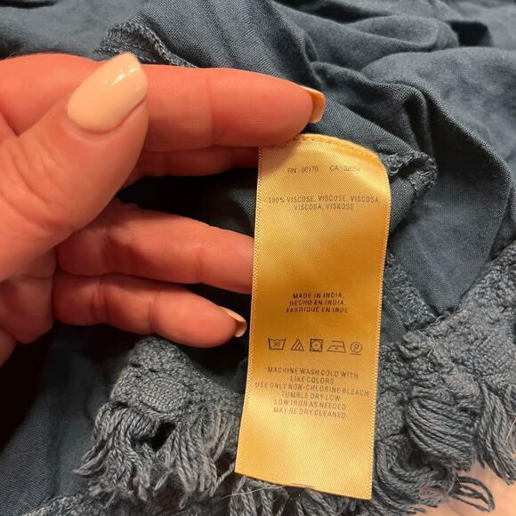 Anthropologie Floreat Senna Dress Turquoise Tie Sleeve Boho Sundress Size Small - Picture 7 of 11